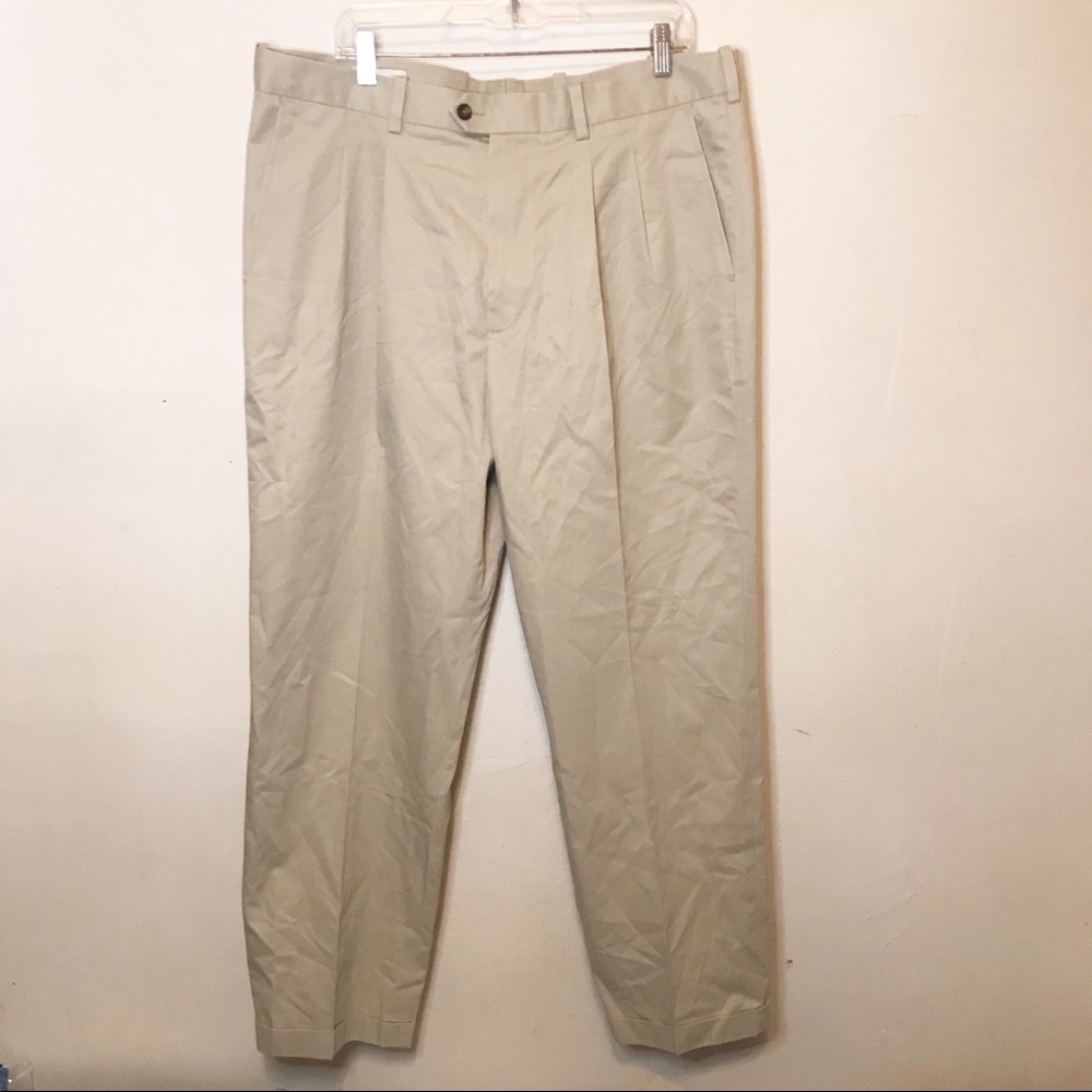 John W. Nordstrom Wrinkle Free Pleated Supima Cotton Pants